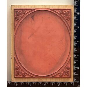 STAMPS HAPPEN 80039 OVAL CLOVER FRAME WOOD MOUNTED RUBBER STAMP